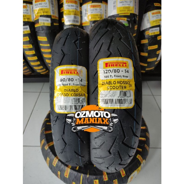 Set Ban Pirelli Diablo Rosso Scooter 120/80-14 & 90/80-14 DRCorsa II