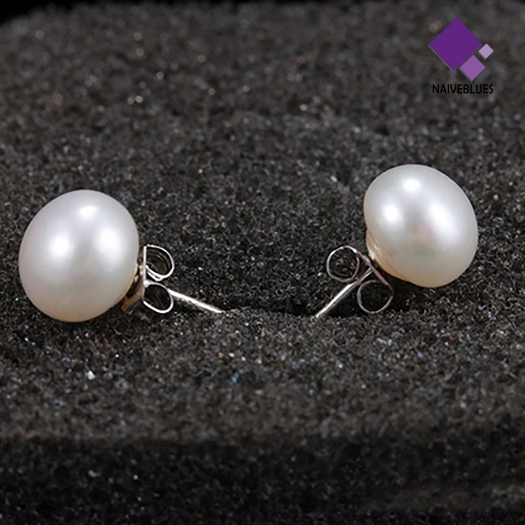 Anting Stud Desain Mutiara Bahan Alloy Silver Tahan Lama Gaya Klasik Untuk Wanita