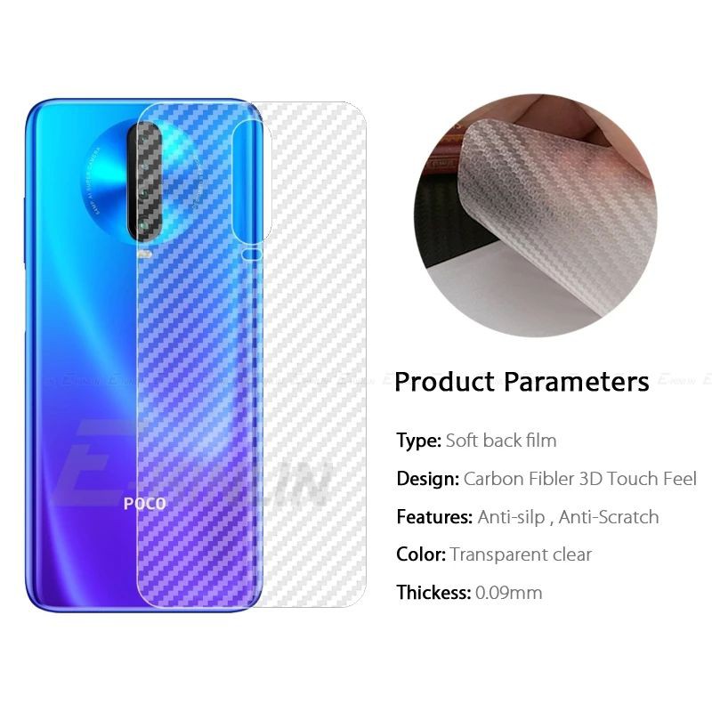 Back Skin Carbon Xiaomi Redmi K30 / K30 Pro K30pro Garskin Karbon Fiber Anti Gores Belakang Premium