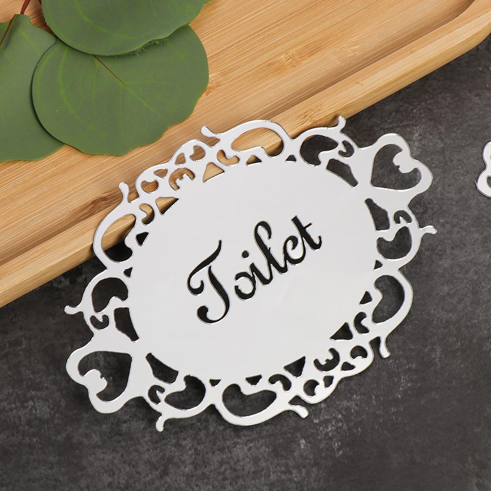 Solighter Oval Mirror Sticker Akrilik Hotel Kantor Dekorasi Rumah Toilet WC