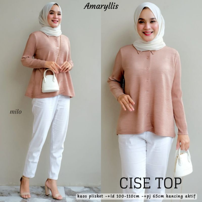 Cise Top Kemeja Atasan Wanita Best Seller Terbaru Kekinian Korea Style Kemeja Polos Wanita by Amaryl