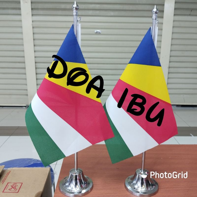 

best seller tiang stenlis meja+bendera SEYCHELLES ready stock