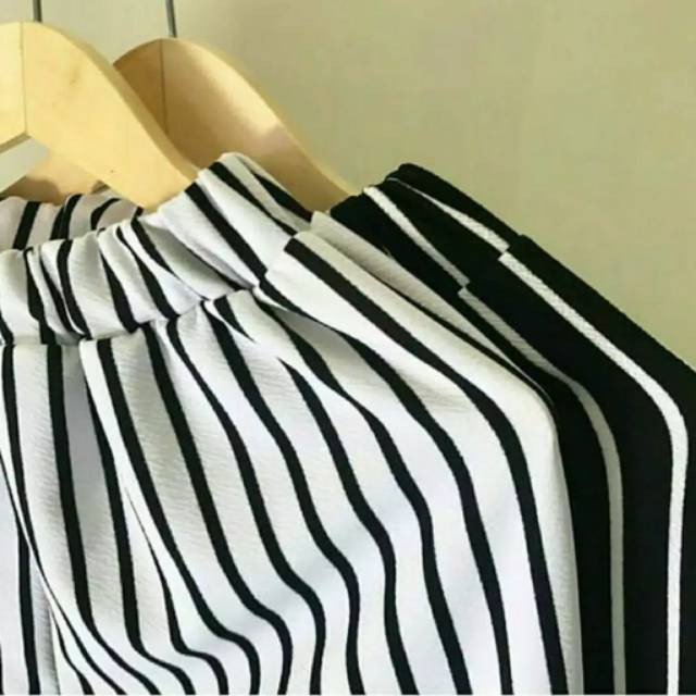 CELANA KULOT PANJANG SALUR CREPE RETRO STRIP DEWASA MOTIF WANITA JUMBO  L BEST PRICE ALLIYAGROS