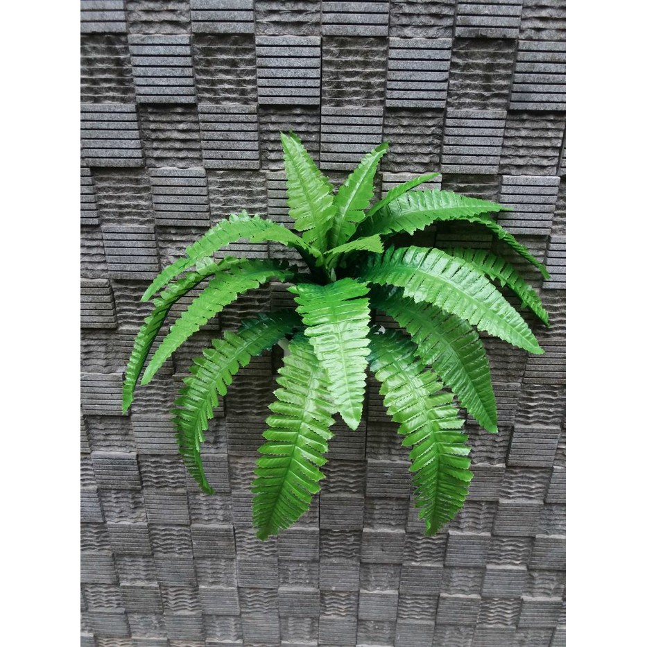 Flash Sale Daun Pakis Pot Tempel Dinding Artificial Bunga Hias