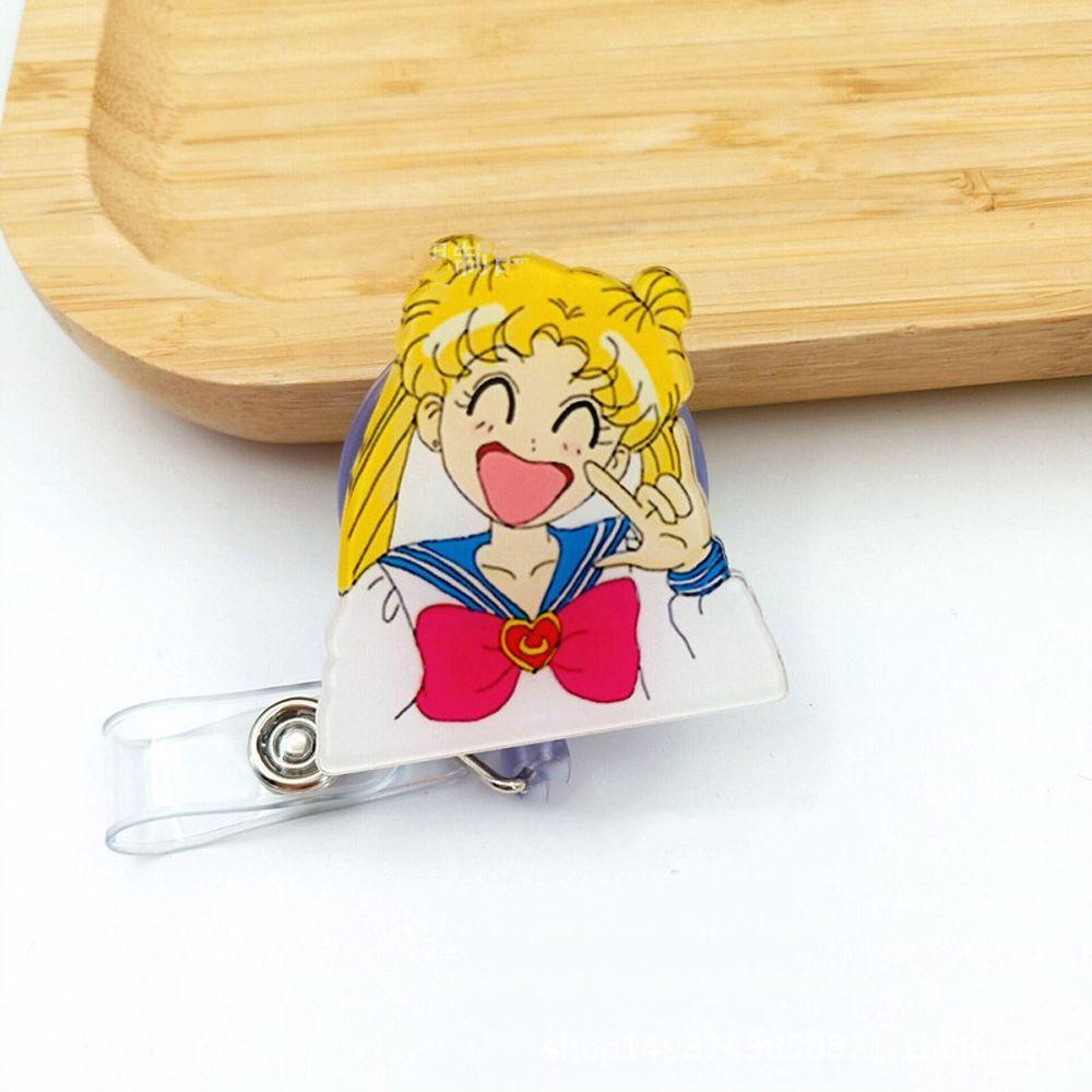 Quinton Retractable Badge Reel Anime Perlengkapan Sekolah Kantor Kartu Dada Kartu Kerja Klip Kartu Siswa Perawat Badge Holder