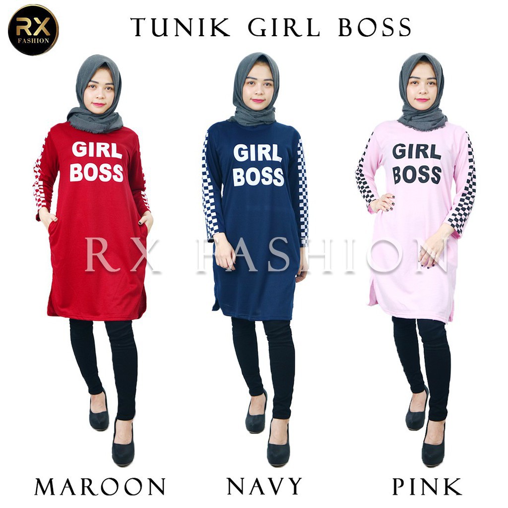 RX FASHION - TUNIK GIRL BOSS / TUNIK MUSLIM / FASHION WANITA 1R