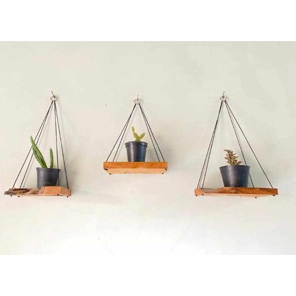 Rak Dinding Kayu Gantung Tali