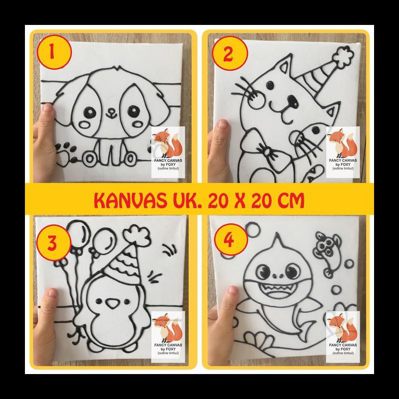 

Terbaru Kanvas Lukis Anak Gambar Binatang Animal Kucing Anjing Pinguin Shark Peralatan Melukis Murah