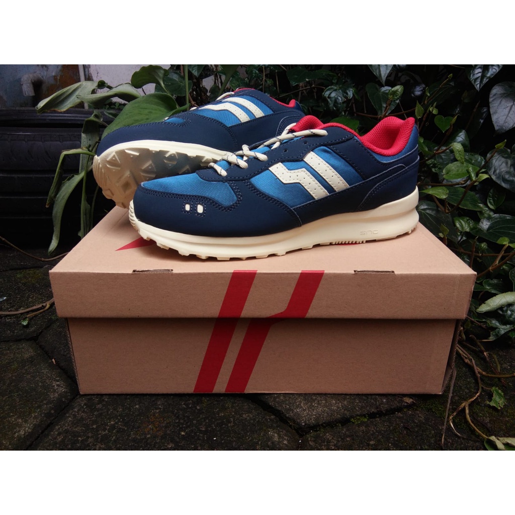 Sepatu Lari/Running Piero Jogger Majolica Blue Orange Offwhite