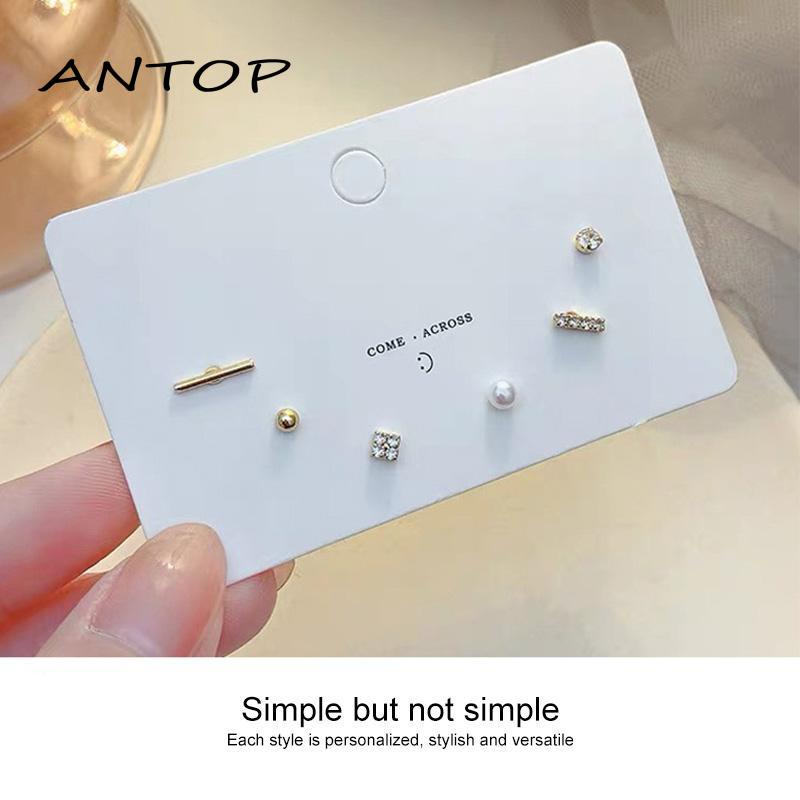 5 / 6PCS Anting Tusuk Aneka Desain Gaya Simple / Pelajar Untuk Wanita