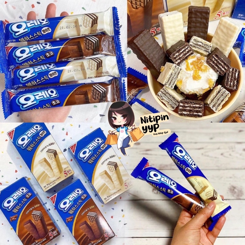 [ASLI KOREA] OREO Wafer Stick Biscuit - Oreo Waffle Korea isi 5 (75gr)