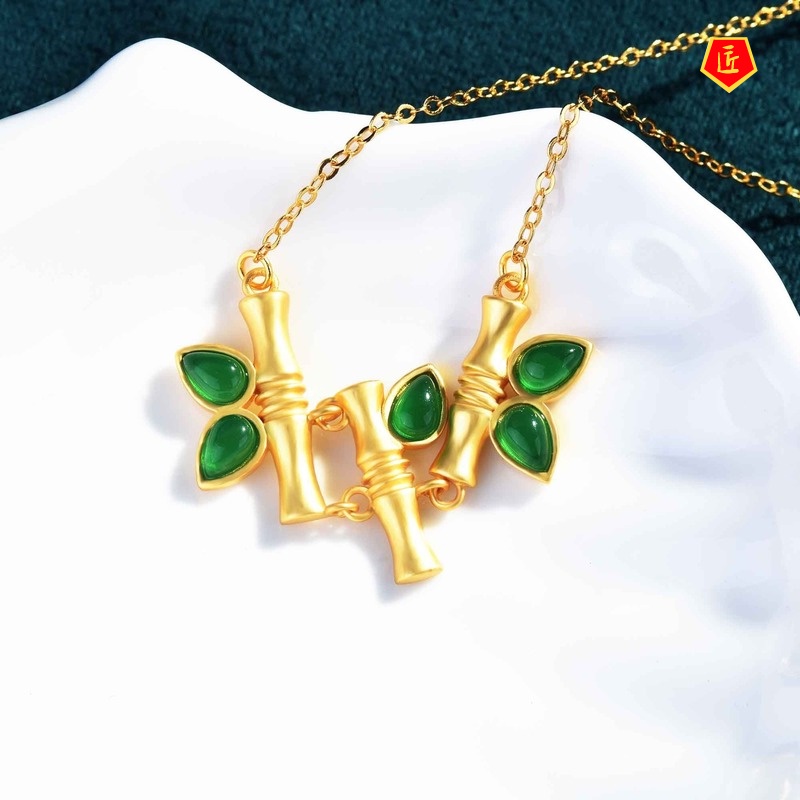 [Ready Stock]Hetian Jade Necklace Green Antique Ring