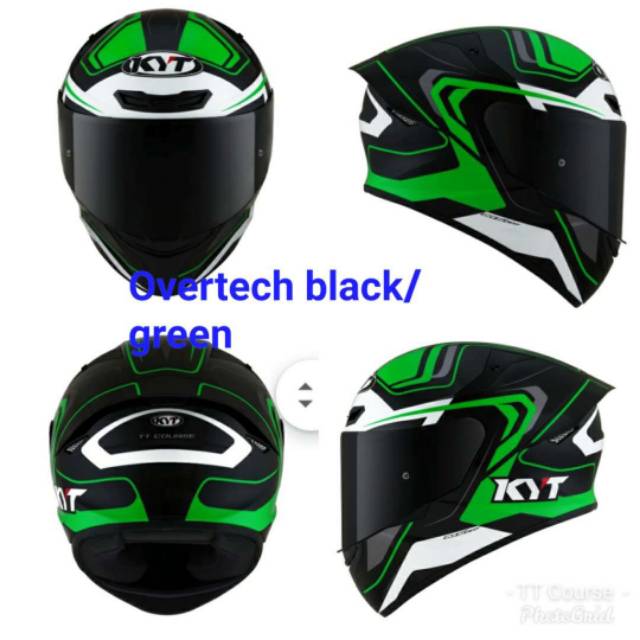 KYT TT COURSE OVERTECH BLACK/GREEN