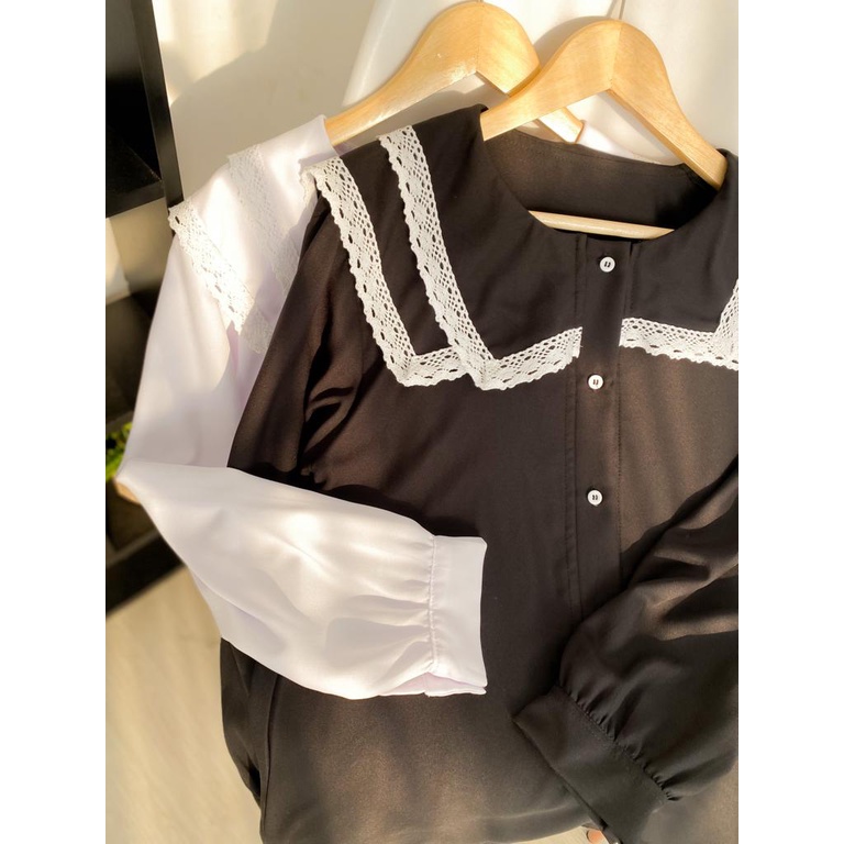 Hana Blouse Atasan Top Muslim Polos Korean Style Fashion Remaja Wanita Terlaris