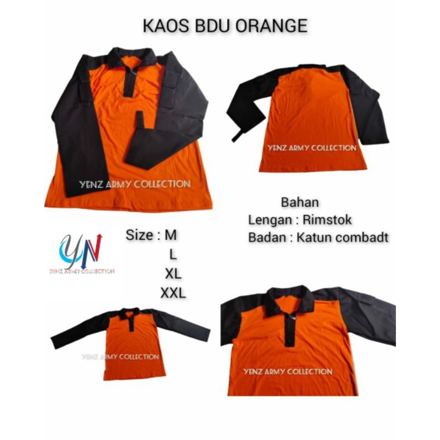 Kaos bdu tactical orange bdu oren