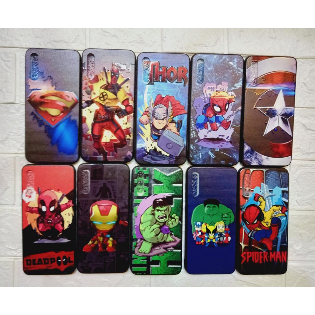 Case Samsung Galaxy A50 motif kartun Mickey mous, The panda, Doraemon, Elmo, Captain America, Batman