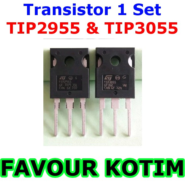 TRANSISTOR FINAL TIP3055 DAN TIP2955 1 SET TIP 3055 2955 FVKOTIM