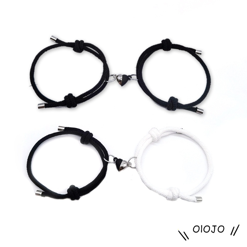 2 Pcs Pasangan Gelang Magnet Adjustable Pesona Gelang Cinta Aksesoris Fashion Hadiah - olo