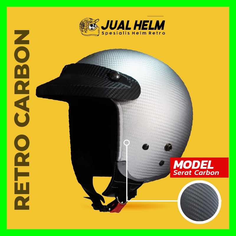 HELM INJAK CARBON 002 SILVER DOFF