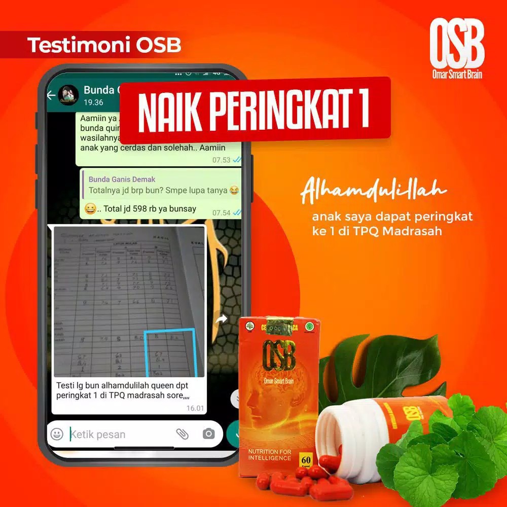 OSB Vitamin Otak Anak dan dewasa Omar Smart Brain Kapsul 100 % Produk Asli &amp; Original