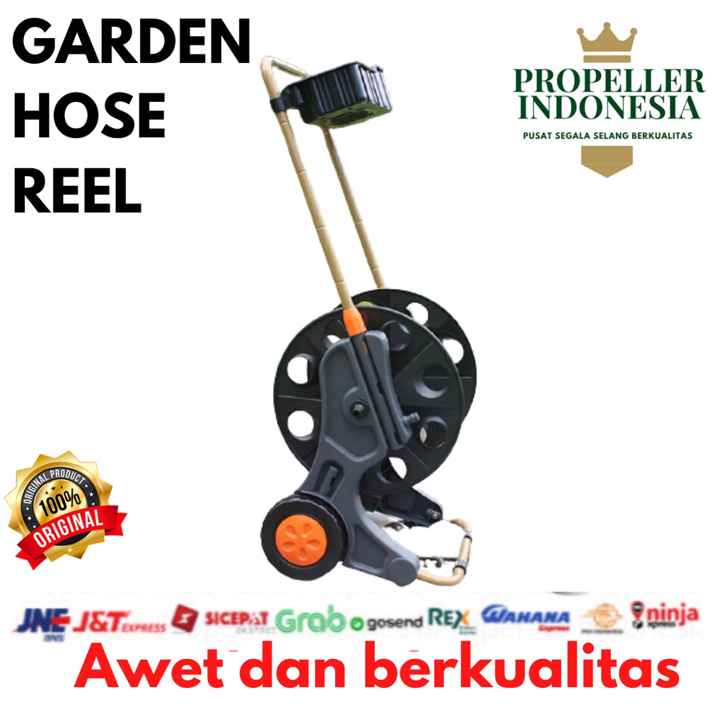 Selang Air Gulungan Selang Air Dorong Selang Taman Garden Hose Reel Penggulung Selang Portable