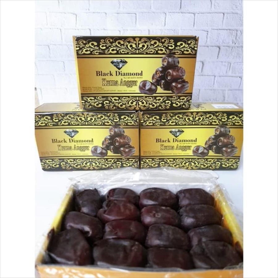 Kurma Bam Black Diamond satu karton (12pcs) Kurma Anggur isi Fresh Dates