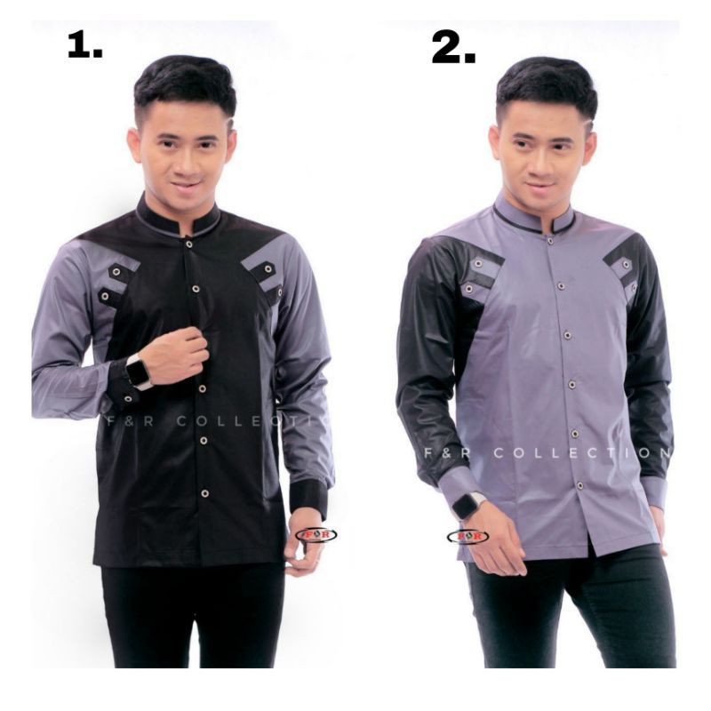 BAJU KOKO MOTIF ROMPI KOKO PRIA LENGAN PANJANG KOKO AZZAHIR KOKO TERBARU