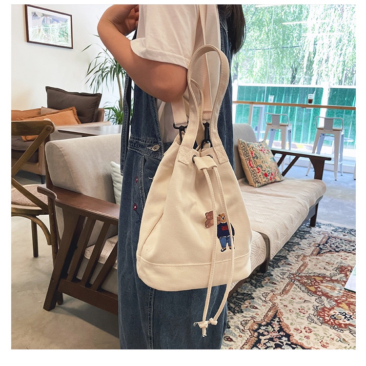 NAOMI - Tote Bag Import Lucy Cute Tas Fashion Bag - Tas Wanita Black Shoulder Bag Sling Bag Premium Fashion - canvas premium bag - tas canvas - tote bag