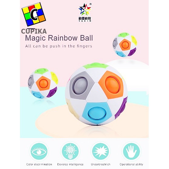 Rubik Bola Rainbow Ball Yuxin Qiyi Diameter 7CM mainan Edukasi Mainan Anak motorik