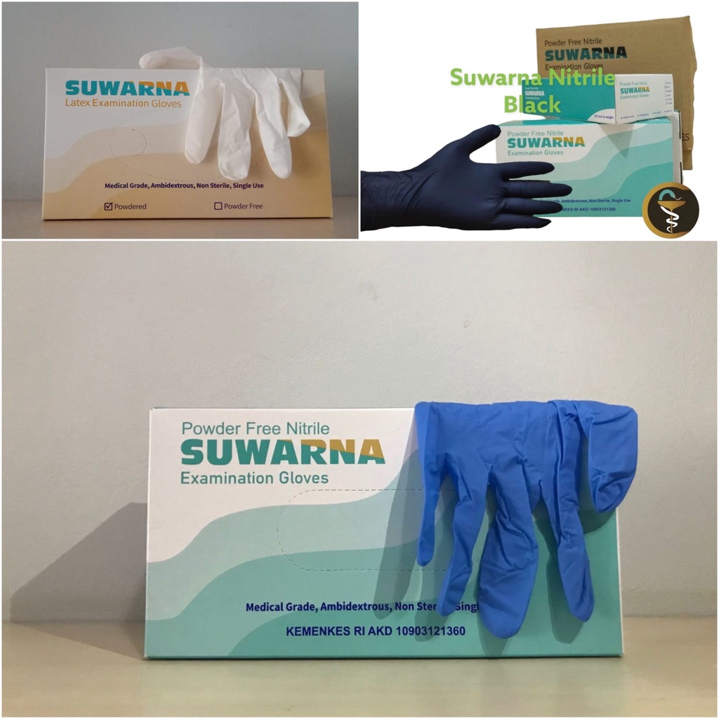 SUWARNA Gloves Sarung Tangan Latex Powder