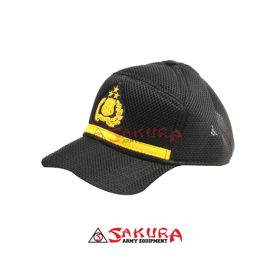 Topi Pilkep Polri Polisi PAMA Hitam-Topi Pilkep Polri Pama Jaring