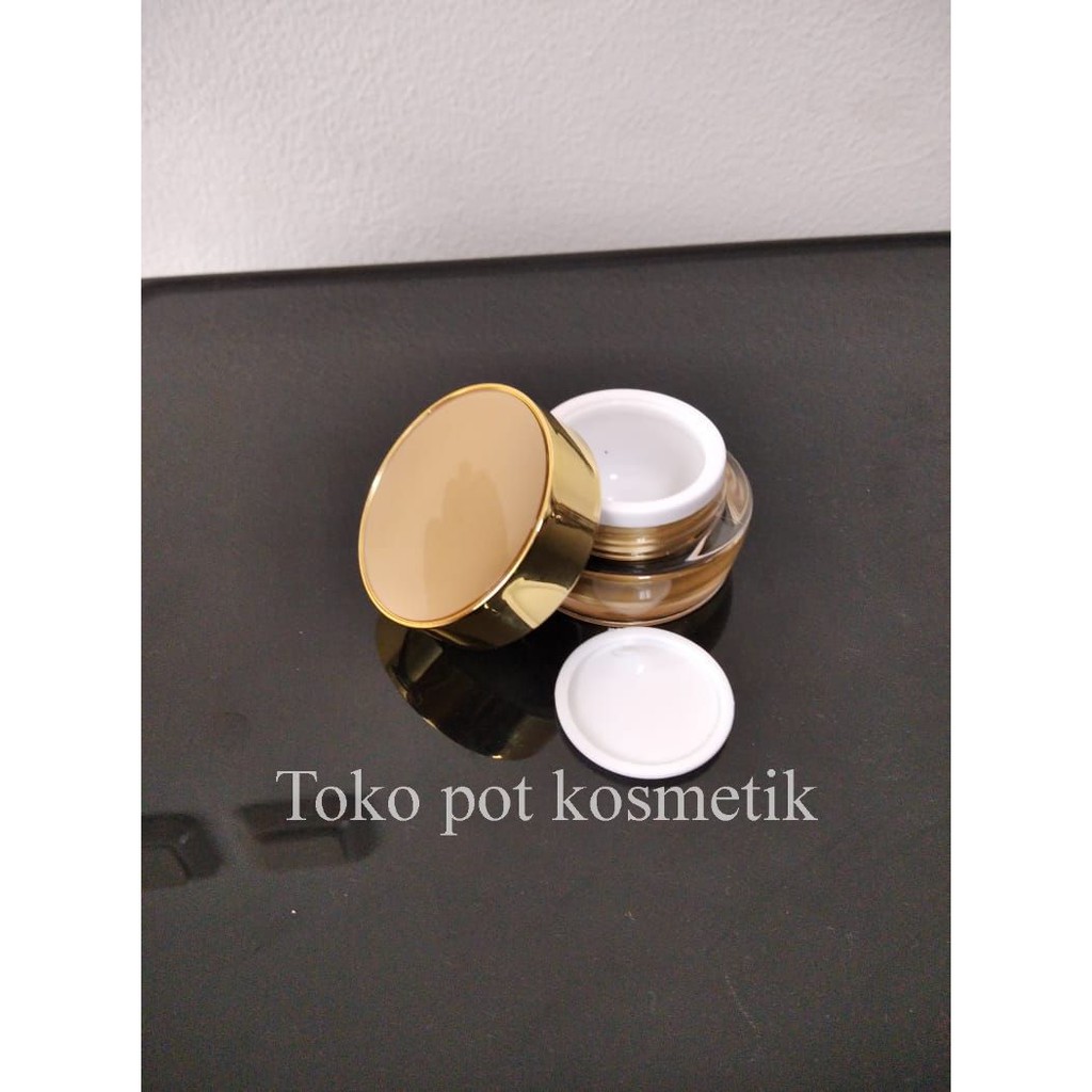 

ACRYLIC ROUND CHROME GOLD JAR COLOUR GOLD 15GR (LGC 1004-2)