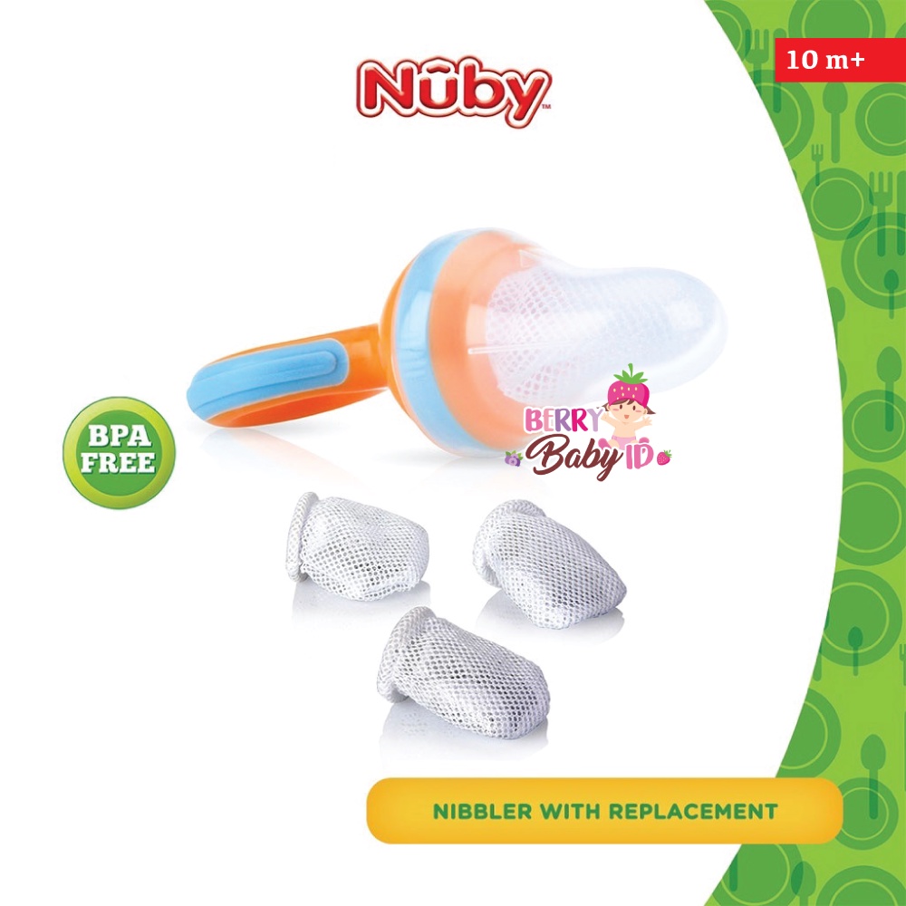 Nuby Nibbler Food Feeder Dot Empeng Makanan Bayi BPA Free 10m+ Berry Mart