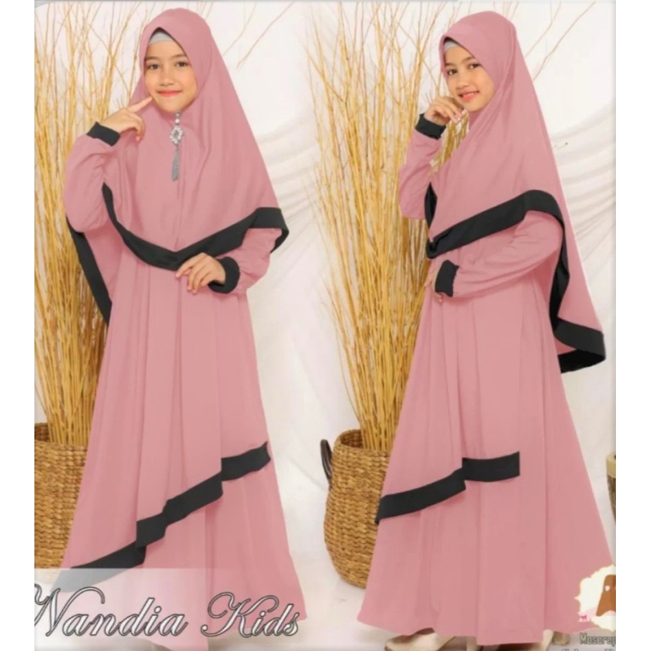 Gamis Anak (free Jilbab) usia 9 - 11 tahun /baju gamis anak muslim SYARI/gamis muslimah