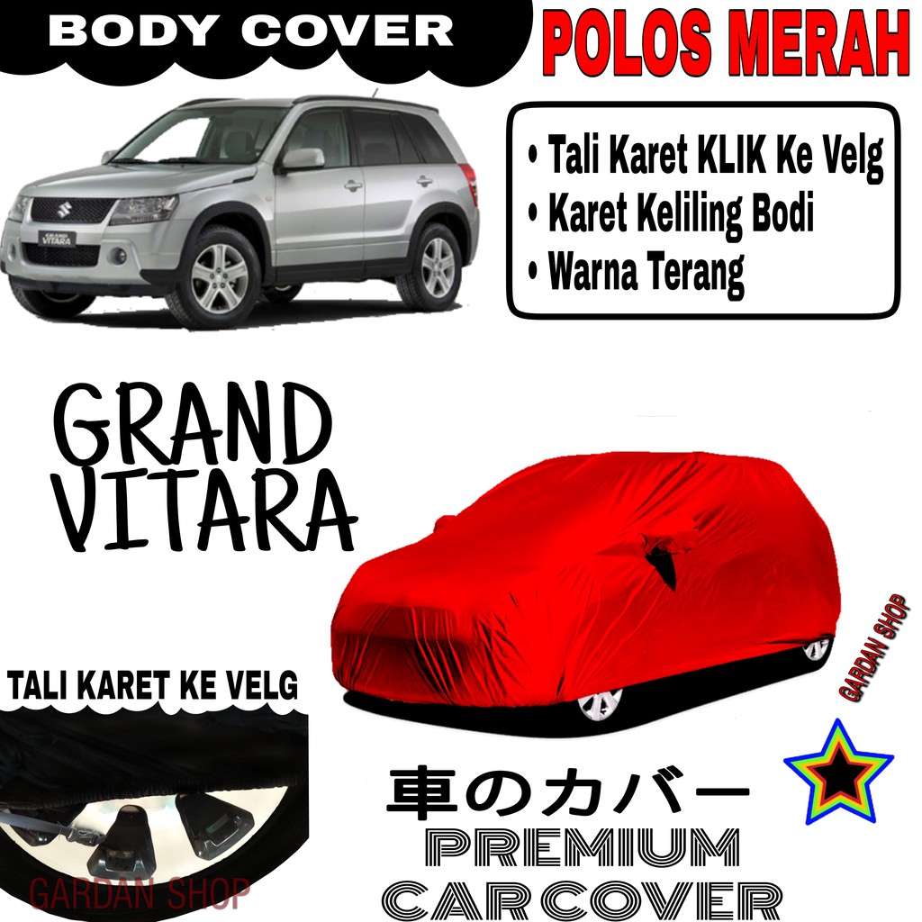 Sarung Mobil GRAND VITARA Polos MERAH Body Cover Penutup Body Vitara PREMIUM