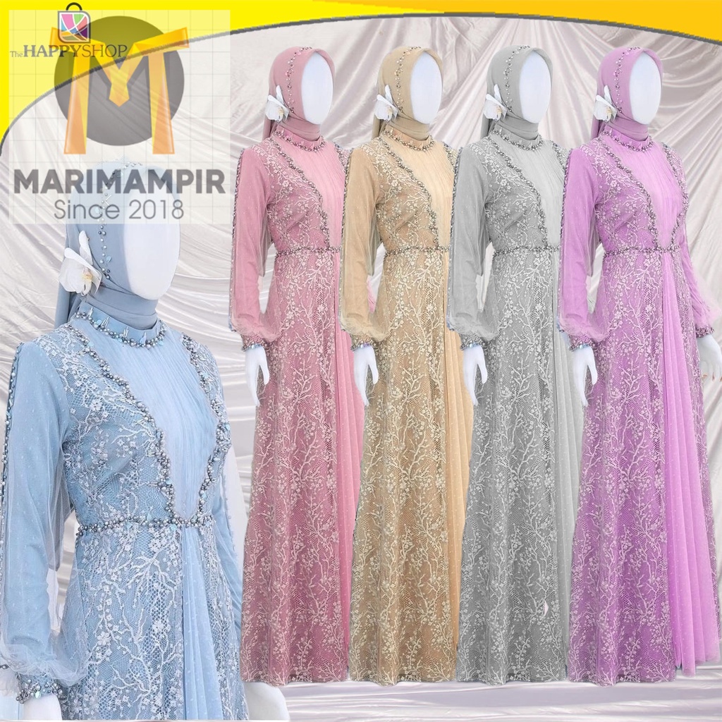 Marimampir Isyara Dress, Dress Tile Maxi, Maxi Dress, Gamis Tile Premium High Quality LG