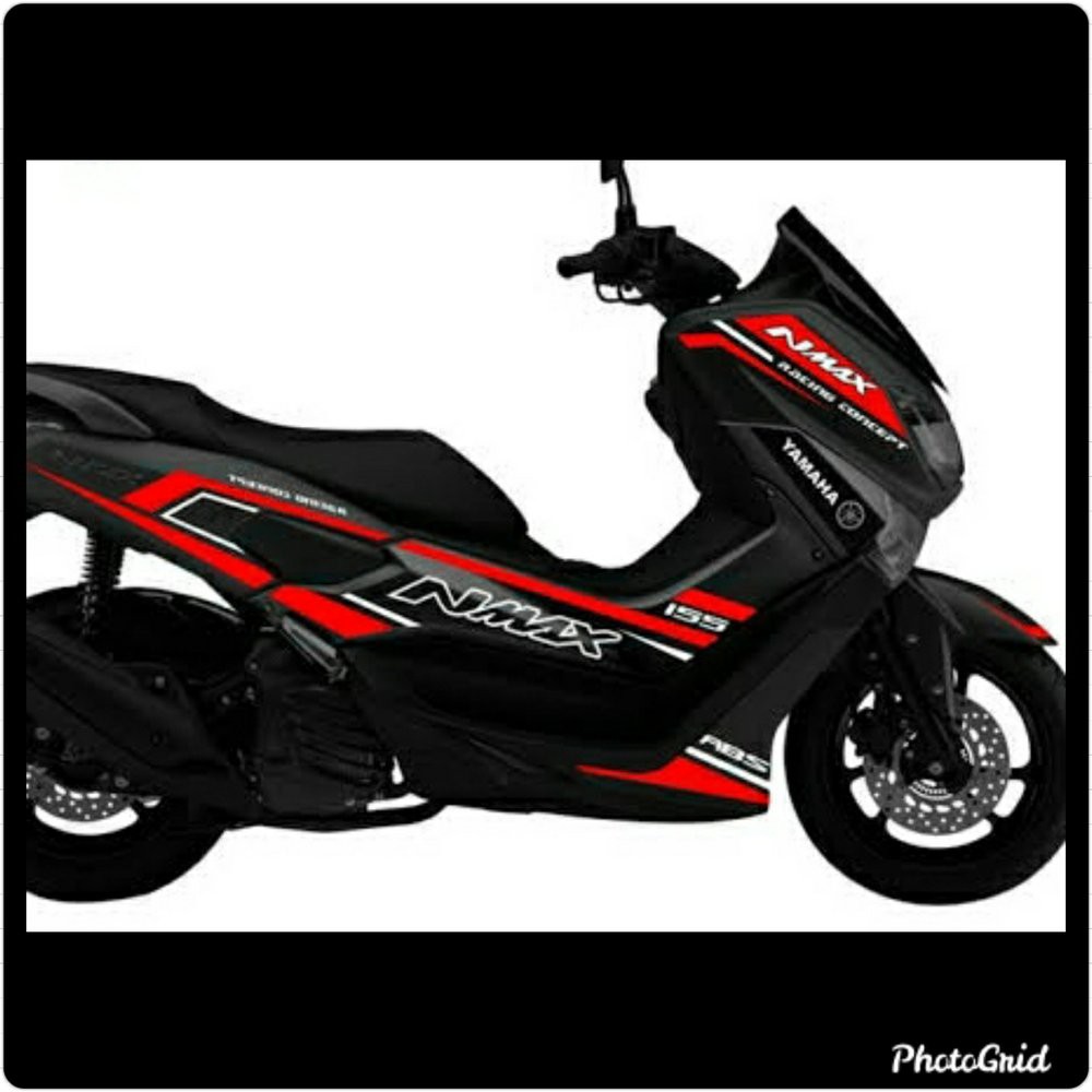 cutting sticker yamaha nmax 155 hitam merah