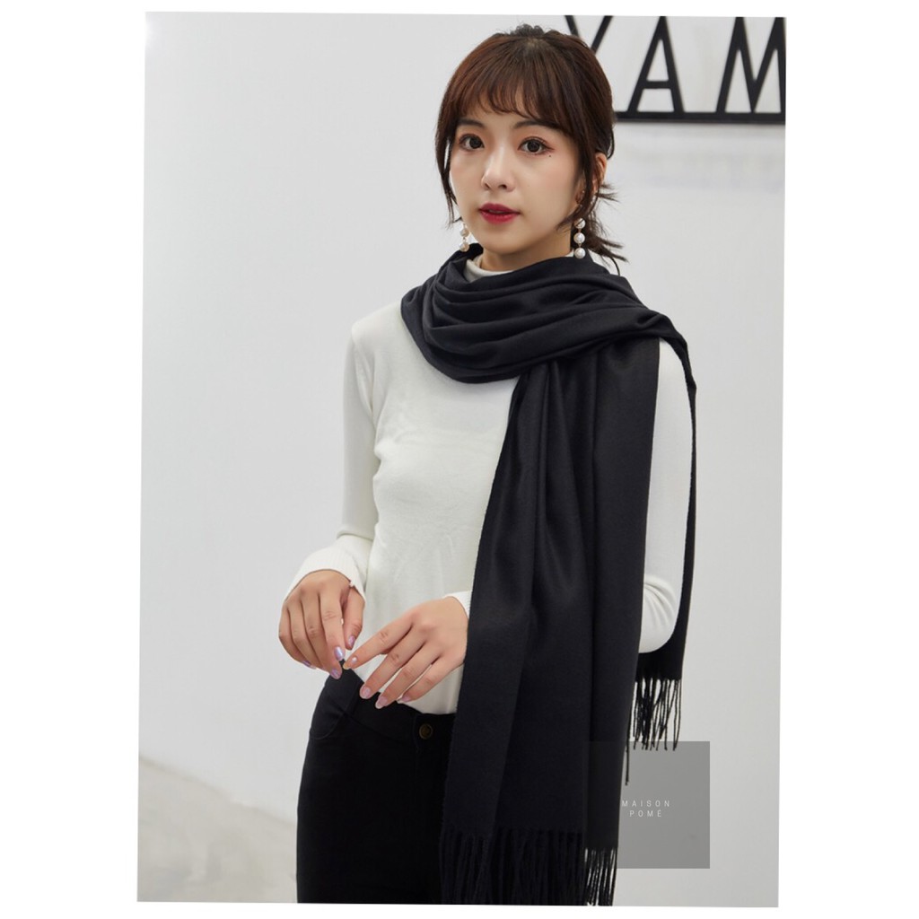 Cashmere Scarf Syal Kasmir Pashmina Shawl Polos Tebal