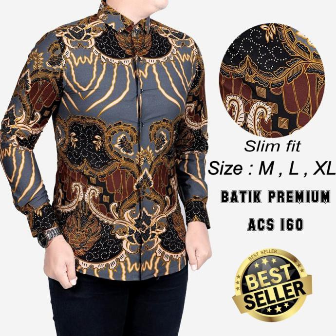 KEMEJA BATIK PRIA SLIM FIT / BAJU BATIK PRIA SLIM FIT ACS160