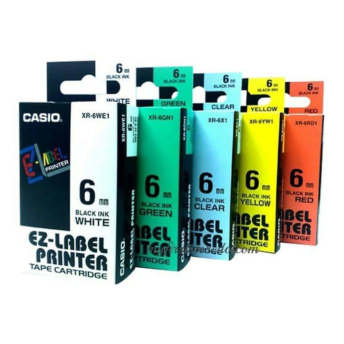 

Pita / EZ Label Printer Casio 6mm / Tape Carteridge Refill Isi Ulang