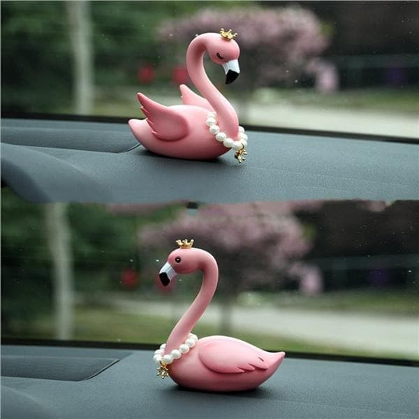 [COD] Pajangan Mobil Couple Love Flamingo Angsa 2 in 1 | Car Dashboard Premium