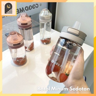 Either.id - Botol Minum Portable Seliya Olahraga Kantor Sekolah 500ml 650ml Dengan Sedotan Anti Tumpah / 1 Liter / Tumbler