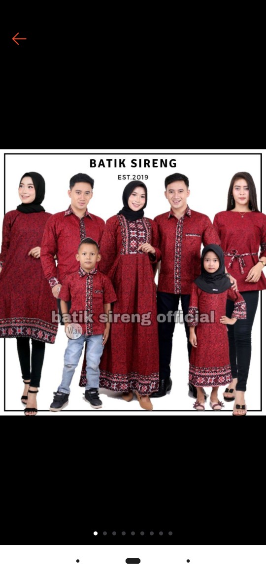 Batik Couple Keluarga Maura Couple Sania Ruffle Ori Ndoro Jowi Dnt Termurah Motif Mega Mendung Merah