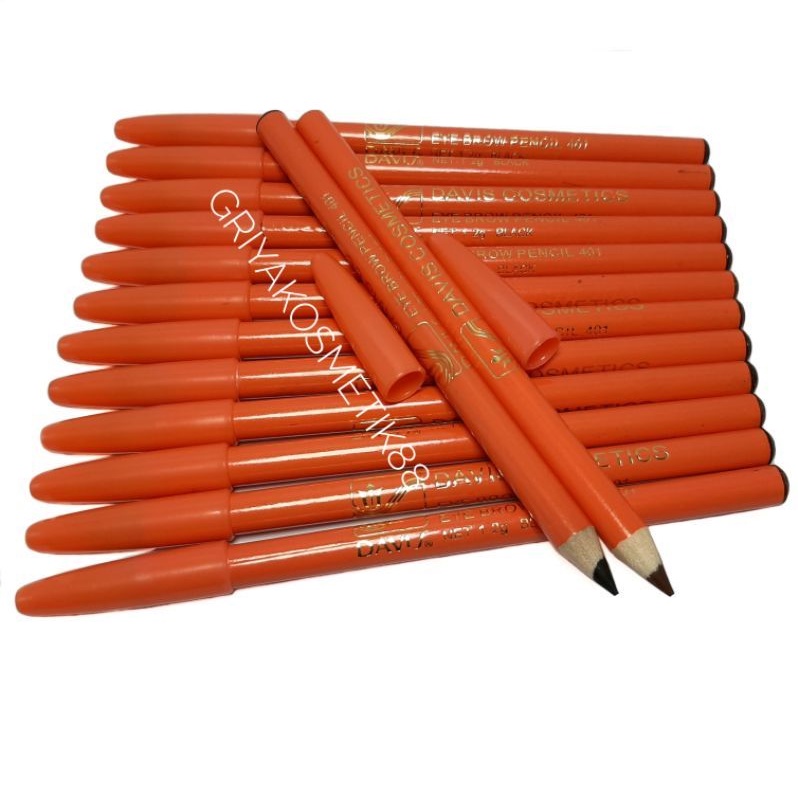 PENSIL ALIS DAVIS OREN WARNA HITAM &amp; COKELAT LUSINAN