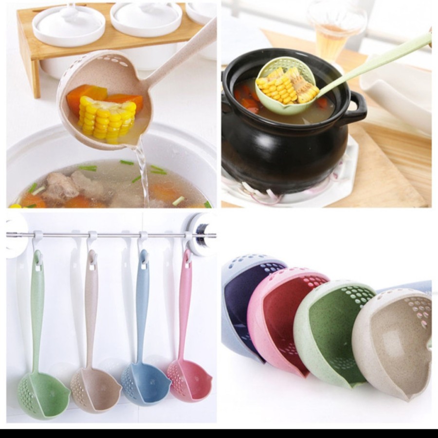 Sendok kuah sup sayur centong saring masak 2in1 serbaguna kitchen food