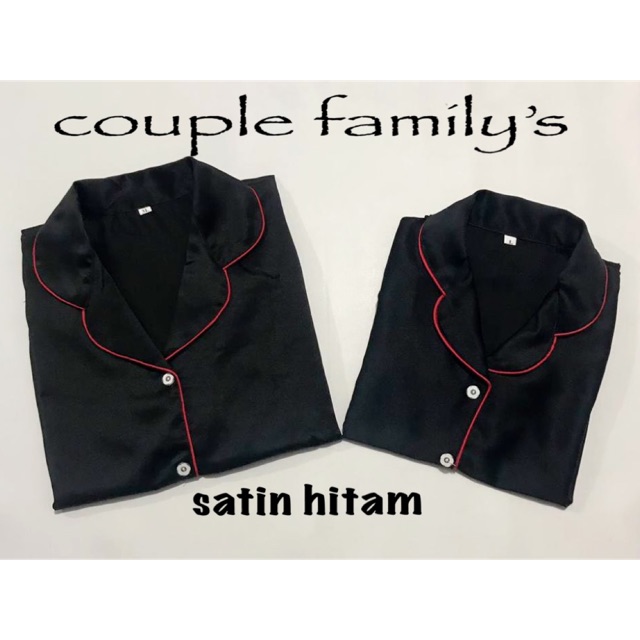 bajutidur SATIN HITAM silk exclusive bisa pasangan ibu ayah anak family