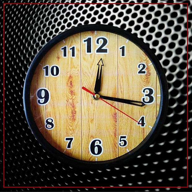 Wall Clock Jam Dinding Tempel Murah Motif KAYU WOOD (MW2014)