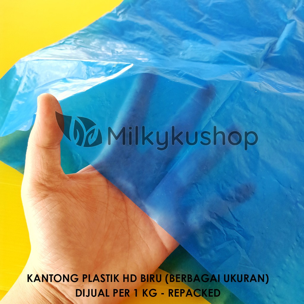 KANTONG PLASTIK HD BAG BIRU BERAT 1 KG REPACK SAMPAH BUAH FRUIT COVER