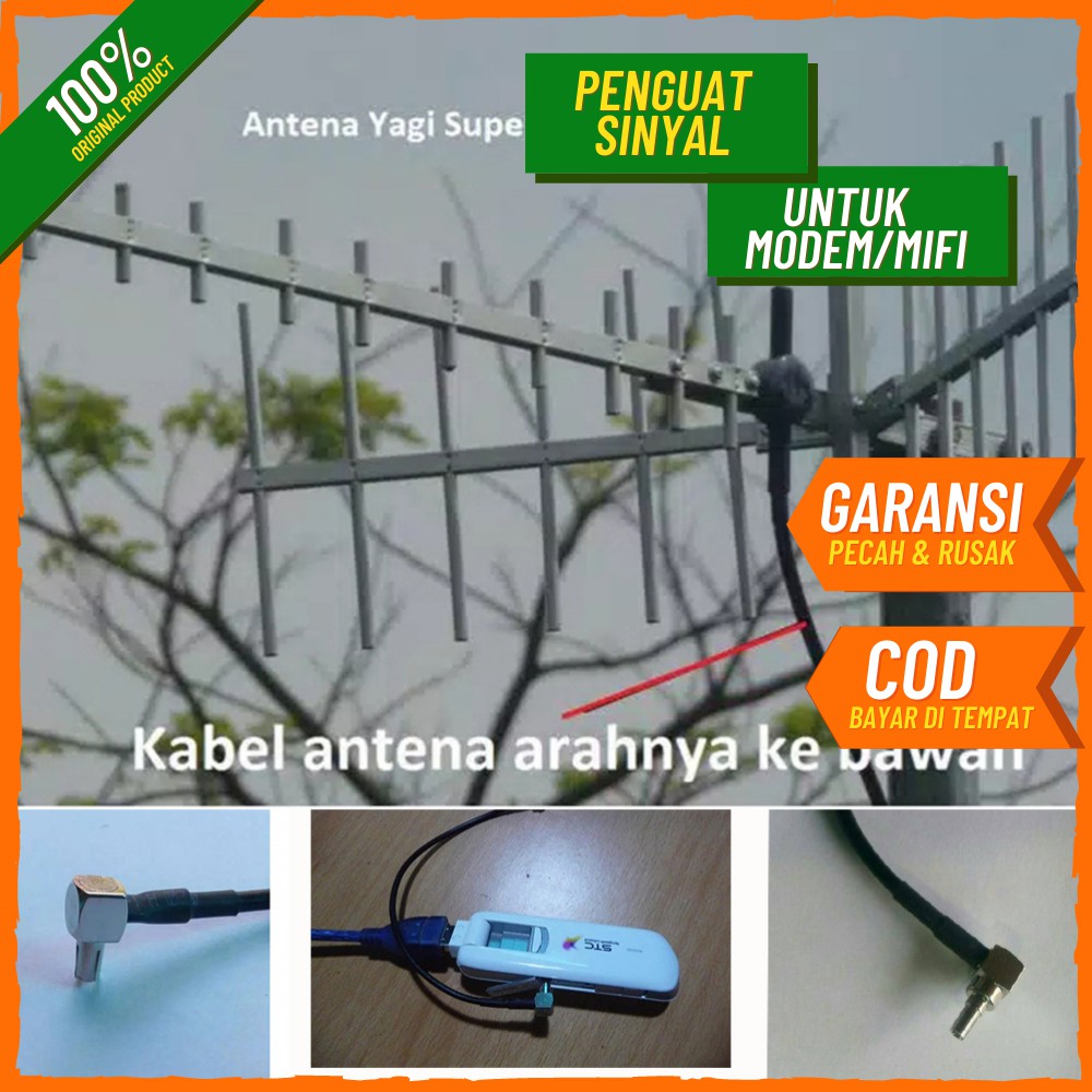 ANTENA YAGI SINYAL 4G 3G UNTUK MODEM/MIFI 15 M yagi 12 ELEMEN PIGTAIL TUNGGAL UNTUK  ORBIT STAR 2 STAR N1  N2  ORBIT PRO H2  HUAWEI B312