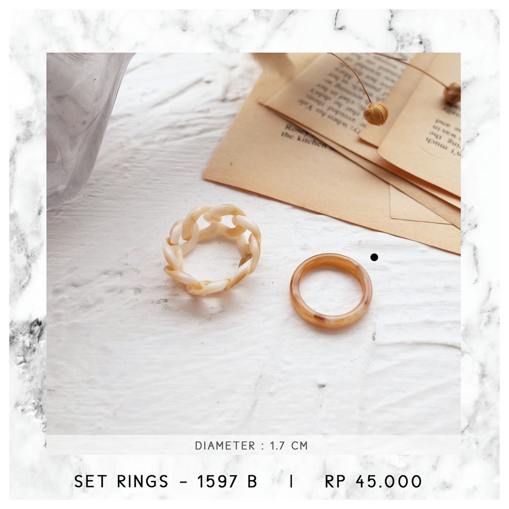 CINCIN SET MARBLE AKRILIK (DIAMETER 1.7 CM) - 1597